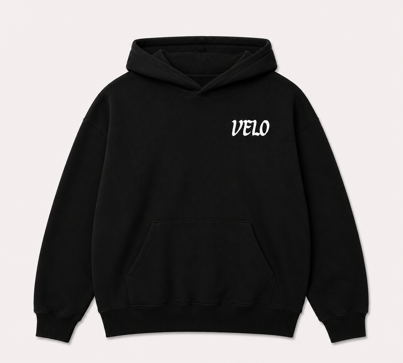 black velo hoodie
